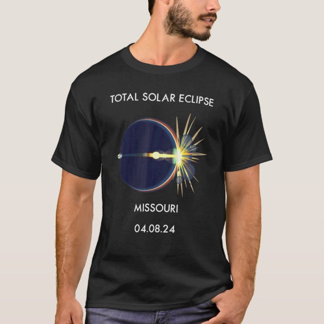 Eclipse Flare 04 08 24 Total Solar Eclipse Missour T-Shirt (Front)