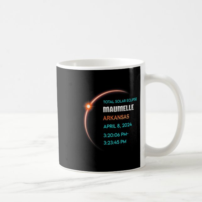 Eclipse Maumelle Arkansas Total Solar Eclipse 2024 Coffee Mug (Right)