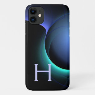 ECLIPSE MONOGRAM Vibrant black blue Case-Mate iPhone Case