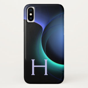 ECLIPSE MONOGRAM Vibrant black blue Case-Mate iPhone Case