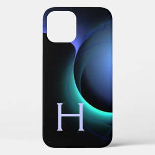 ECLIPSE MONOGRAM Vibrant black blue iPhone 12 Case