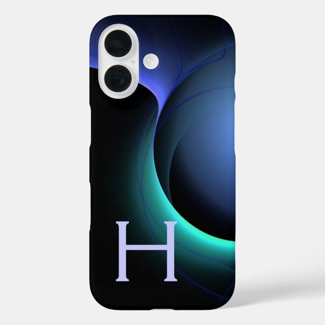 ECLIPSE MONOGRAM Vibrant black blue Case-Mate iPhone Case (Back)