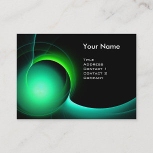 ECLIPSE MONOGRAM Vibrant black green Business Card