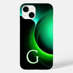 ECLIPSE MONOGRAM Vibrant black green Case-Mate iPhone 14 Case