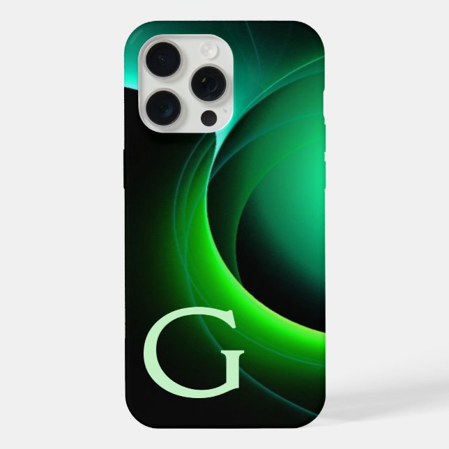 ECLIPSE MONOGRAM Vibrant black green iPhone Case (Back)
