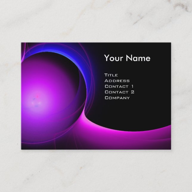 ECLIPSE MONOGRAM Vibrant black purple Business Card (Front)
