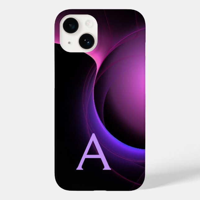 ECLIPSE MONOGRAM Vibrant black purple Case-Mate iPhone Case (Back)