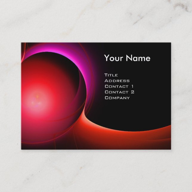 ECLIPSE MONOGRAM Vibrant black red Business Card (Front)