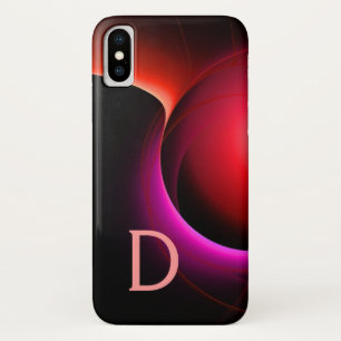 ECLIPSE MONOGRAM Vibrant black violet pink Case-Mate iPhone Case
