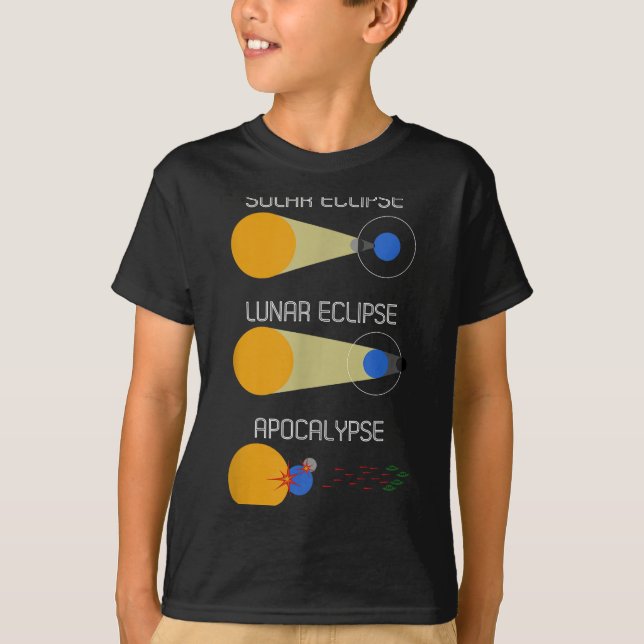 Eclipse Or Acalypse_ Funny Solar Eclipse Science  T-Shirt (Front)