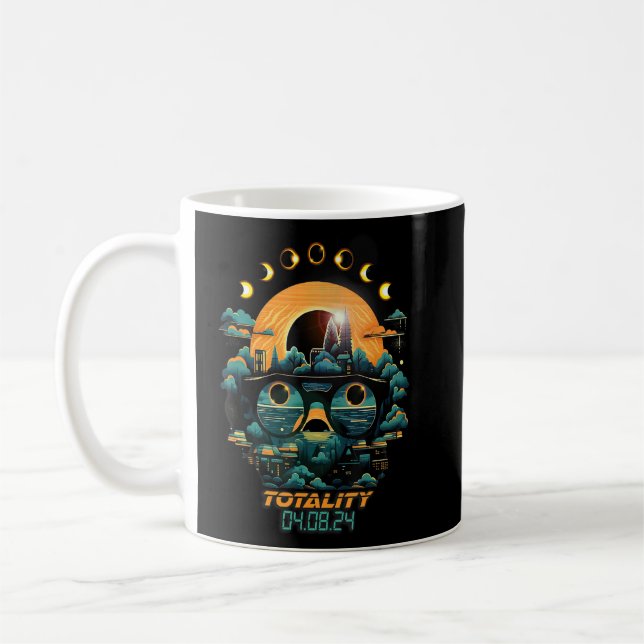 Eclipse Phases Total Solar Eclipse 2024 Totality A Coffee Mug (Left)