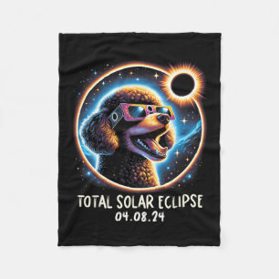 Eclipse Poodle Wearing Gles Pet April 8 2024  Fleece Blanket