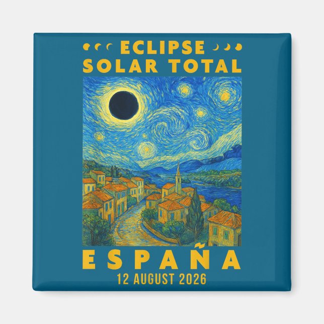 Eclipse Solar Total España 2026  Magnet (Front)