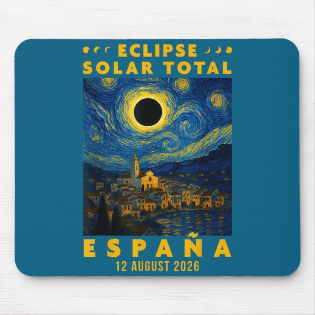 Eclipse Solar Total España 2026  Mouse Pad (Front)