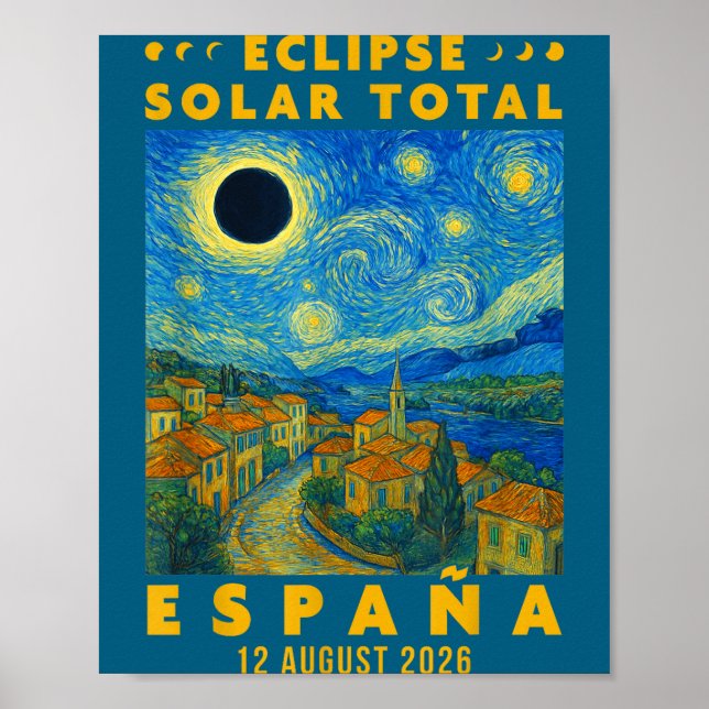 Eclipse Solar Total España 2026  Poster (Front)