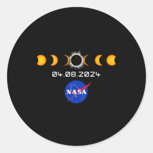 Eclipse T Shirts April 8 2024 Solar Eclipse Classic Round Sticker