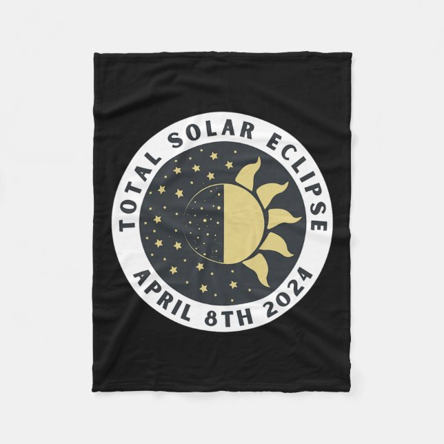 Eclipse - Total Solar Eclipse - Totality 2024  Fleece Blanket (Front)