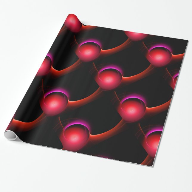 ECLIPSE Vibrant black red pink Wrapping Paper (Unrolled)