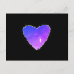 Eclipsed Heart in the Clouds Valentine Love Holiday Postcard