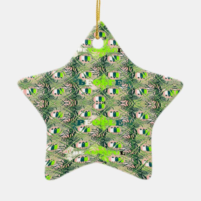 Eco Africa Motif – Nature-Inspired African Art Ceramic Tree Decoration (Front)