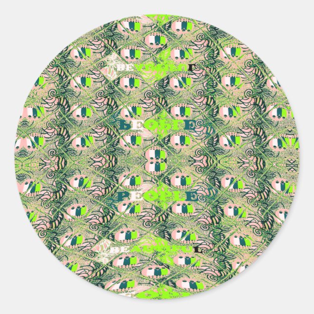 Eco Africa Motif – Nature-Inspired African Art Classic Round Sticker (Front)