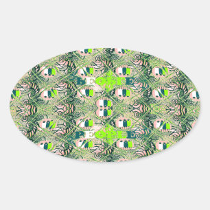 Eco Africa Motif – Nature-Inspired African Art Oval Sticker