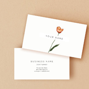 Eco Botanic Poppy Seed Green Roses Flowers Business Card