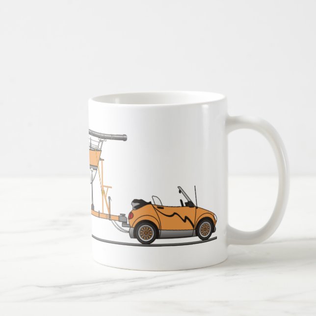 Eco Car Sail Boat Orange Coffee Mug (Right)