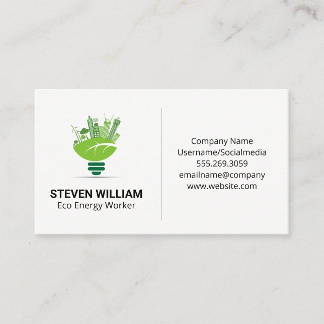 Eco City | Energy Light Bulb Business Card (Front)