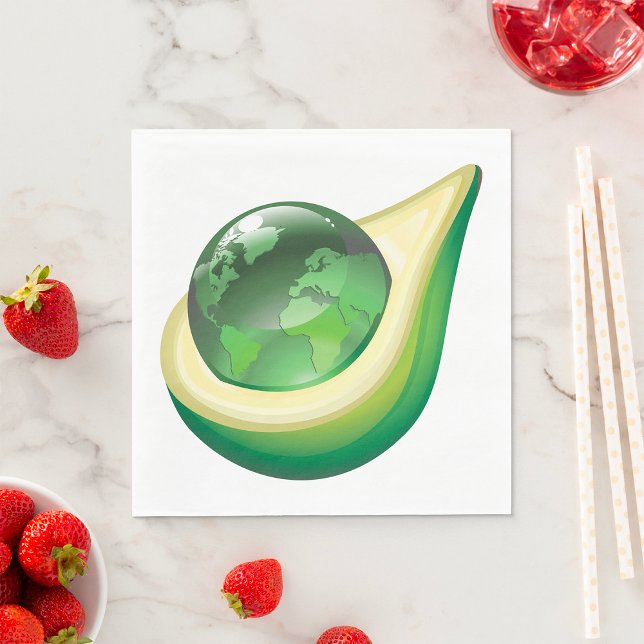 Eco Earth Avocado Globe Sustainable Planet  Napkin (Creator Uploaded)