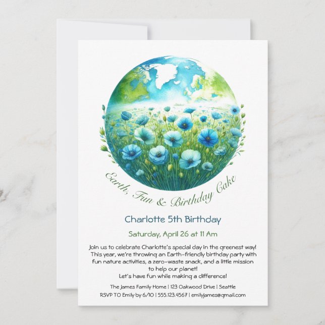Eco-Friendly Birthday Invitation (Front)