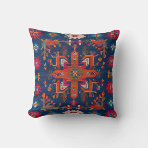 Eco-Friendly Blue Kilim Pillows: Sustainable  Cushion