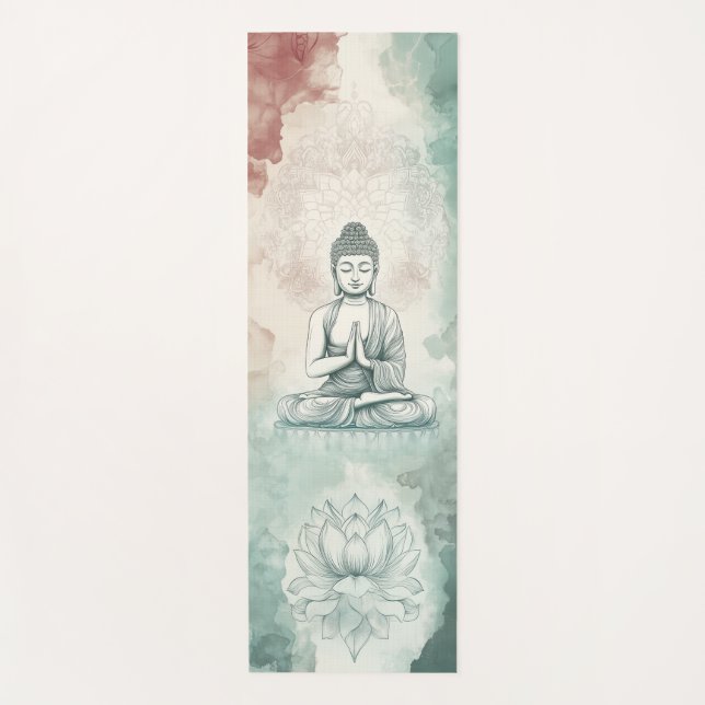 Eco-Friendly Buddha Yoga Mat for Yogis and Meditat (Front)