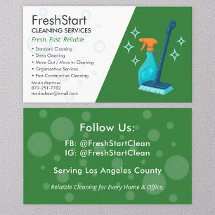Eco-Friendly Cleaning Service Business Card