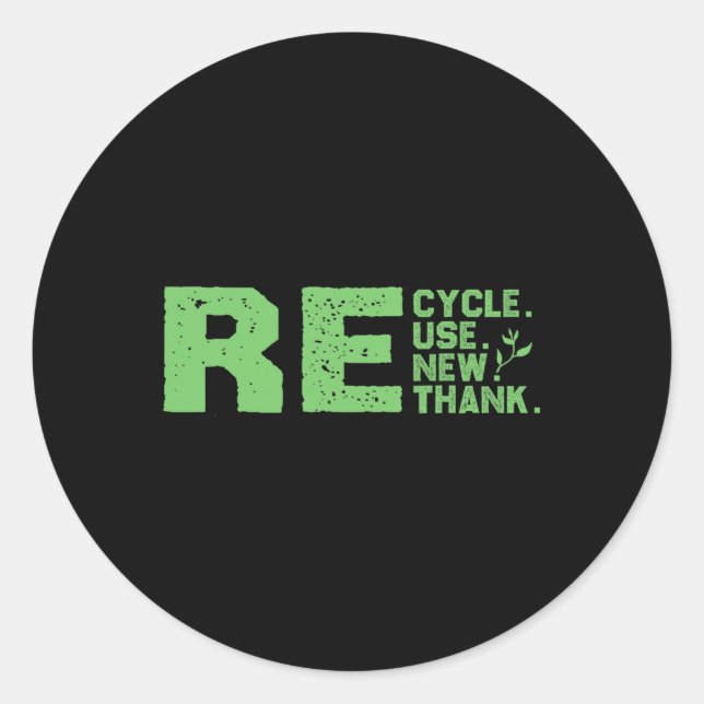 Eco-friendly Design Recycle  Classic Round Sticker (Front)