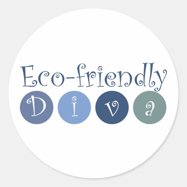 Eco-friendly Diva Classic Round Sticker (Front)