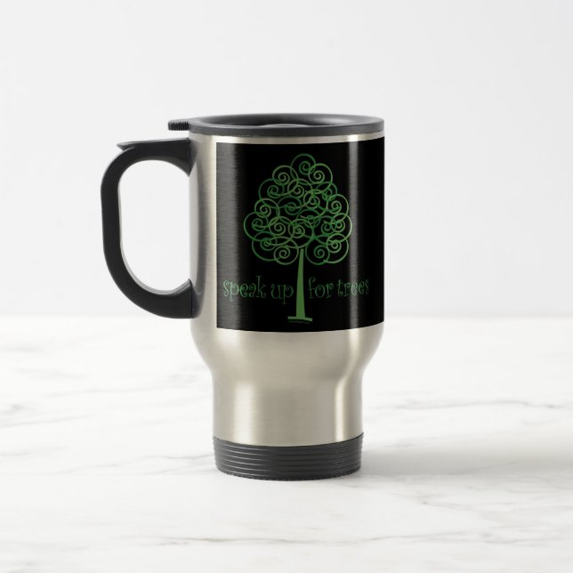 Eco-Friendly, Earth-Friendly, Love Trees Travel Mug (Left)
