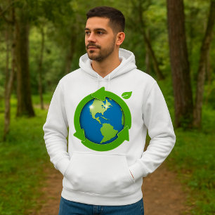 Eco Friendly Earth Recycling Symbol Hoodie