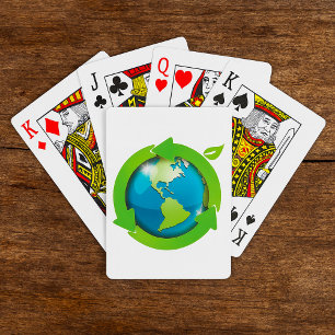 Eco Friendly Earth Recycling Symbol Playing Cards