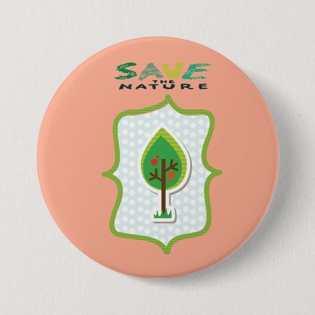 Eco-Friendly Evergreen Design 7.5 Cm Round Badge (Front)