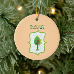 Eco-Friendly Evergreen Design Ceramic Tree Decoration