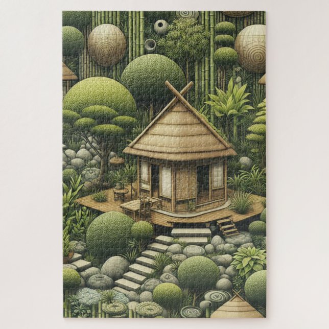 Eco-friendly Gardens and Buildings in Harmony  Jigsaw Puzzle (Vertical)