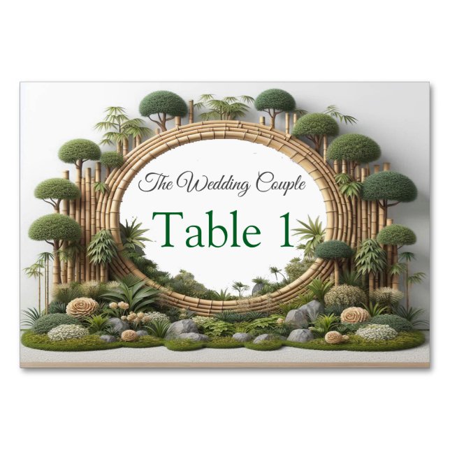 Eco-friendly Gardens and Buildings in Harmony Table Number (Front)