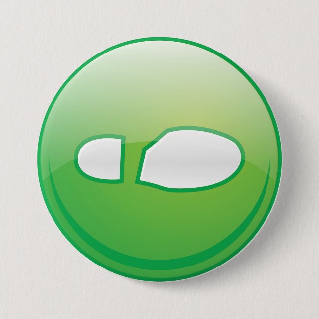 Eco-Friendly Green Footprint Icon 7.5 Cm Round Badge (Front)