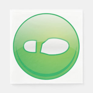 Eco-Friendly Green Footprint Icon Napkin