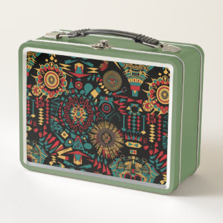 Eco-Friendly Green "Heritage-Inspired Patterns" Ki Metal Lunch Box