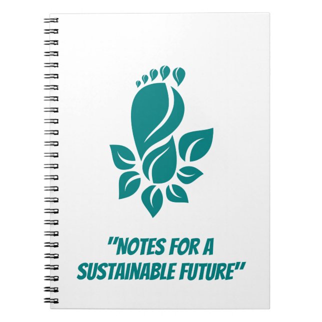Eco-Friendly Green Leaf Footprint Nature Graphic Notebook (Front)