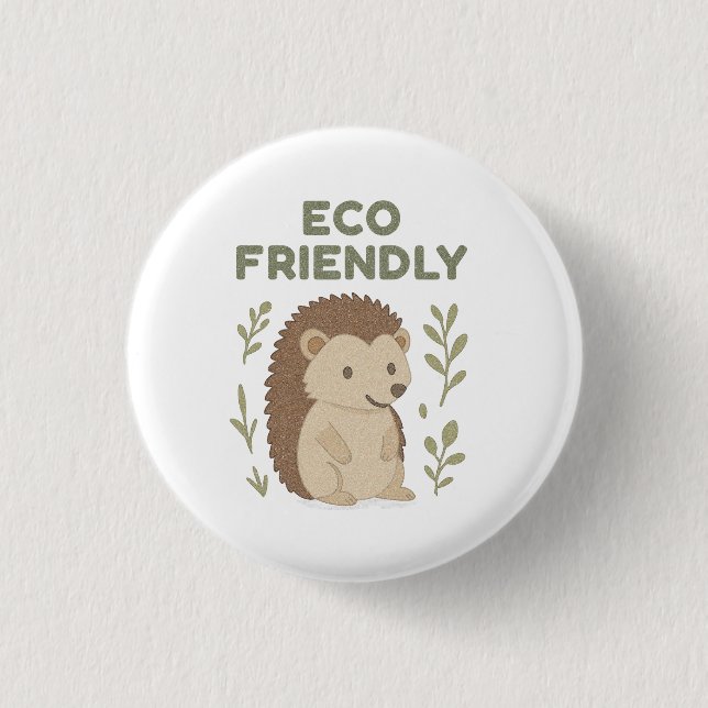 Eco Friendly Hedgehog 3 Cm Round Badge (Front)