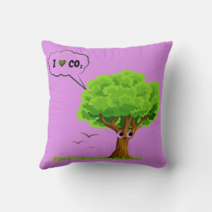 Eco-Friendly ‘I Love CO2’ Illustrated Tree Cushion