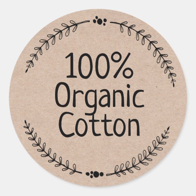 Eco Friendly Kraft 100% Cotton Classic Round Sticker (Front)